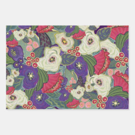 Elegantes Blumenweihpapier Geschenkpapier Set