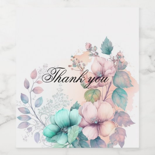 Elegantes Blumenweinlabel Weinetikett (Einzelnes Label)