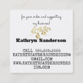 Elegantes Blumenweiß danke Quadratische Visitenkarte (Rückseite)