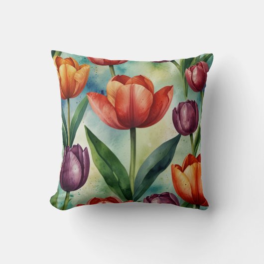 Elegantes Blumenwirbelkissen Kissen (Vorderseite)