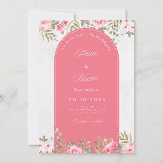 Elegantes Blumenzelt Einladung (Vorderseite)