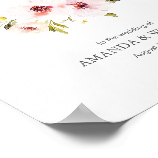 Elegantes Blumenzettel Poster (Ecke)