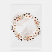 Elegantes Blumenzettel | Script-Schriftart Acrylschild (Vorderseite)