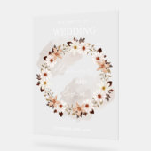 Elegantes Blumenzettel | Script-Schriftart Acrylschild (Winkel)