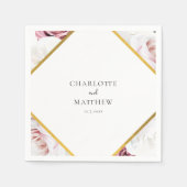 Elegantes Blumenzettel Serviette (Vorderseite)