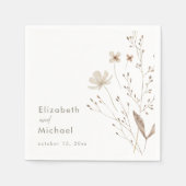 Elegantes Blumenzettel Serviette (Vorderseite)