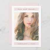 Elegantes Blush Abschluss Foto Vielen Dank Dankeskarte (Vorne/Hinten)