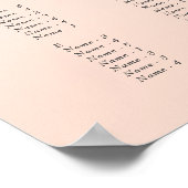 Elegantes Blush Alphabetisches Hochzeitszeichen Poster (Ecke)