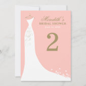 Elegantes Blush and Gold Wedding Gown Brautparty Einladung (Vorderseite)