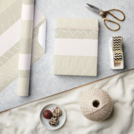 Elegantes Blush Beige Nordic Geometric Muster Geschenkpapier