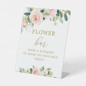Elegantes Blush Bloral Bouquet Blume Bar Poster Sockelschild (Vorderseite)
