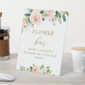 Elegantes Blush Bloral Bouquet Blume Bar Poster Sockelschild (In SItu)