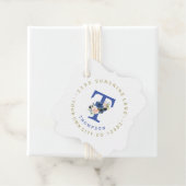 Elegantes Blush Blue Floral Circular Address Label (Beispiel)