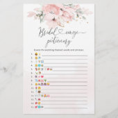 Elegantes Blush Blumenbridal Emoji Picktionary (Vorderseite)