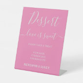 Elegantes Blush Blumendessert Bar Sign Sockelschild (Vorderseite)