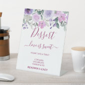 Elegantes Blush Blumendessert Bar Sign Sockelschild (In SItu)