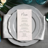 Elegantes Blush Blumengrün Calligrafy Menu Menükarte