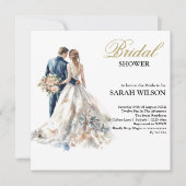 Elegantes Blush-Brautparty Einladung (Vorderseite)