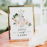 Elegantes Blush Brautparty Geschenke und Karten Poster<br><div class="desc">Dieses wunderschöne Design besticht durch einen Blumenstrauß,  der sich um ein elegantes Hochzeitskleid und einen modernen Schriftart mit Drehbüchern (bearbeitbare Farbe) wickelt. Sehen Sie sich die gesamte Kollektion an,  um mehr passende Artikel zu finden! Sehen Sie sich unser Video "How Edit in Zazzle" unter YouTube.com/CreativeUnionDesign an.</div>