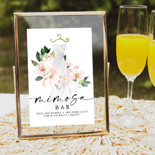 Elegantes Blush Brautparty Mimosa Bar Sign Poster