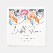 Elegantes Blush Brautparty Party Serviette (Vorderseite)