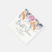 Elegantes Blush Brautparty Party Serviette (Ecke)