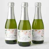 Elegantes Blush-Brautparty Schaumweinetikett (Flaschen)
