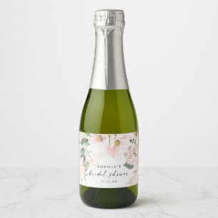 Elegantes Blush-Brautparty Schaumweinetikett