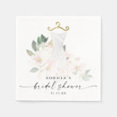 Elegantes Blush-Brautparty Serviette (Vorderseite)