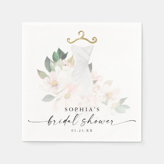 Elegantes Blush-Brautparty Serviette (Vorderseite)