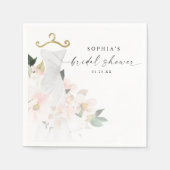 Elegantes Blush-Brautparty Serviette (Vorderseite)