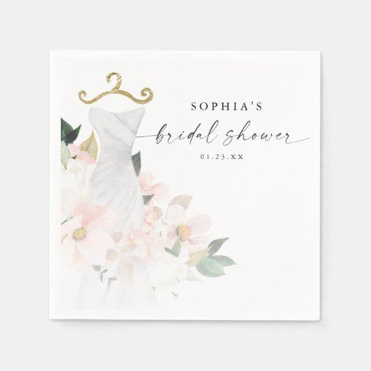 Elegantes Blush-Brautparty Serviette (Vorderseite)