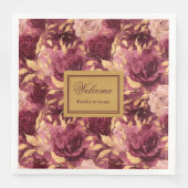 Elegantes Blush Burgundy Personalisiertes Tuch Serviette (Vorderseite)
