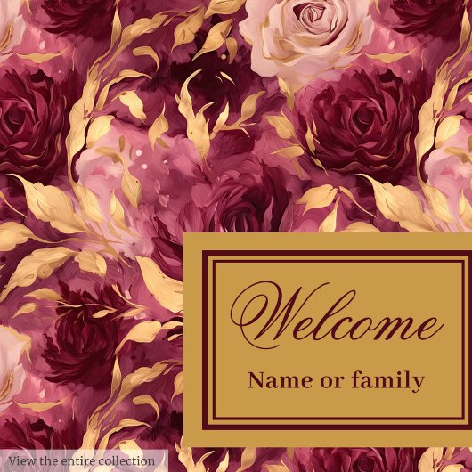 Elegantes Blush Burgundy Personalisiertes Tuch Serviette