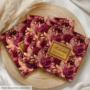 Elegantes Blush Burgundy Personalisiertes Tuch Serviette