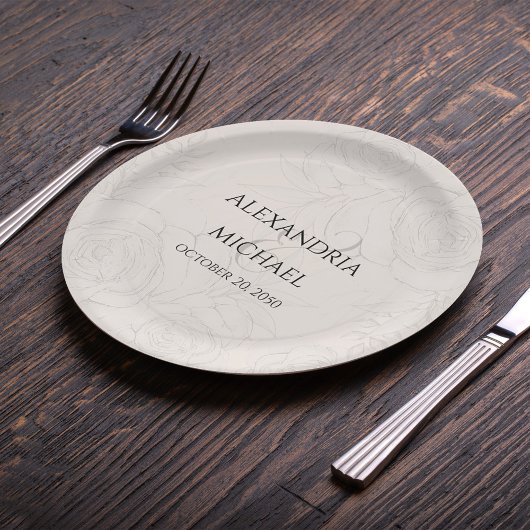 Elegantes Blush Calligraphy Script simpel Pappteller