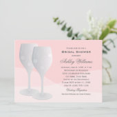 Elegantes Blush Cheers Brautparty Einladung (Stehend Vorderseite)