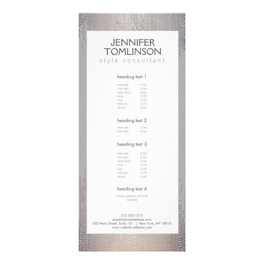 Elegantes Blush Confetti Regenmuster Grau Werbekarte (Vorne)