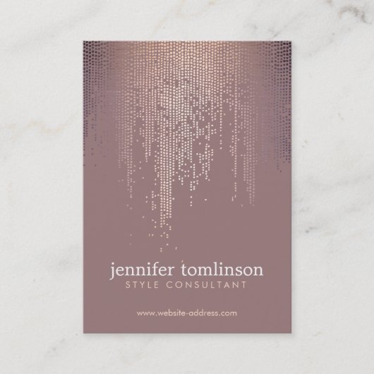 Elegantes Blush Confetti Regenmuster Visitenkarte (Vorderseite)