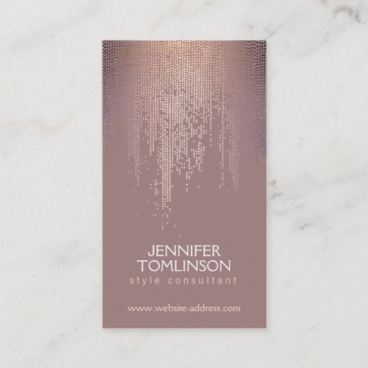 Elegantes Blush Confetti Regenmuster Visitenkarte (Vorderseite)