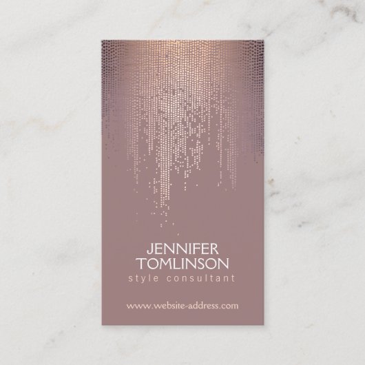 Elegantes Blush Confetti Regenmuster Visitenkarte (Vorderseite)