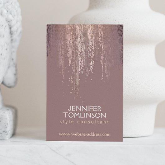 Elegantes Blush Confetti Regenmuster Visitenkarte