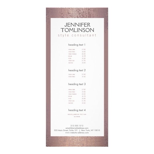 Elegantes Blush Confetti Regenmuster Werbekarte (Vorne)