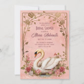 Elegantes Blush Damask Rokoko Brautparty Einladung (Vorderseite)