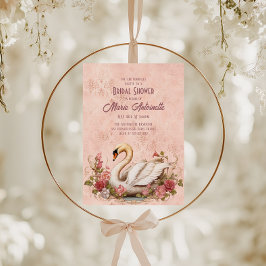 Elegantes Blush Damask Rokoko Brautparty Einladung