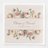 Elegantes Blush Dusty Rose Peonies Paper Napkin Serviette (Vorderseite)