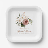 Elegantes Blush Fall Brautparty Pappteller (Vorderseite)
