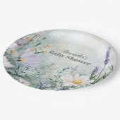 Elegantes Blush Floral Baby in Bloom Pappteller (Schrägansicht)