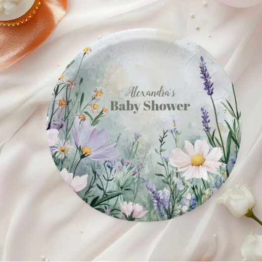 Elegantes Blush Floral Baby in Bloom Pappteller