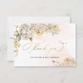 Elegantes Blush Floral Brautparty Danke Karte (Vorderseite)